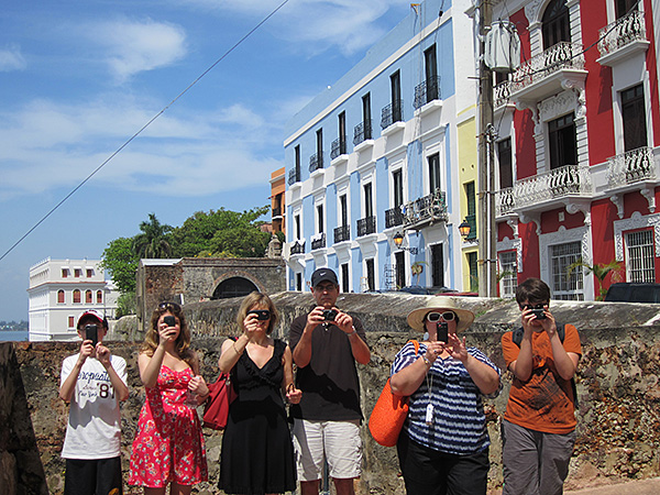tourist taking pictures in Puerto Rico